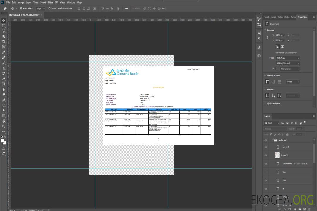 Relevé bancaire Inde Canara 5 pages template Relevé bancaire Inde Canara 5 pages template